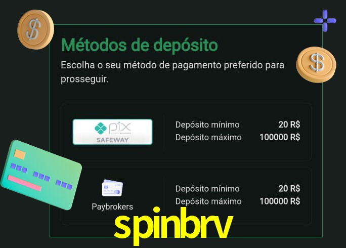 O cassino spinbrv oferece uma grande variedade de métodos de pagamento
